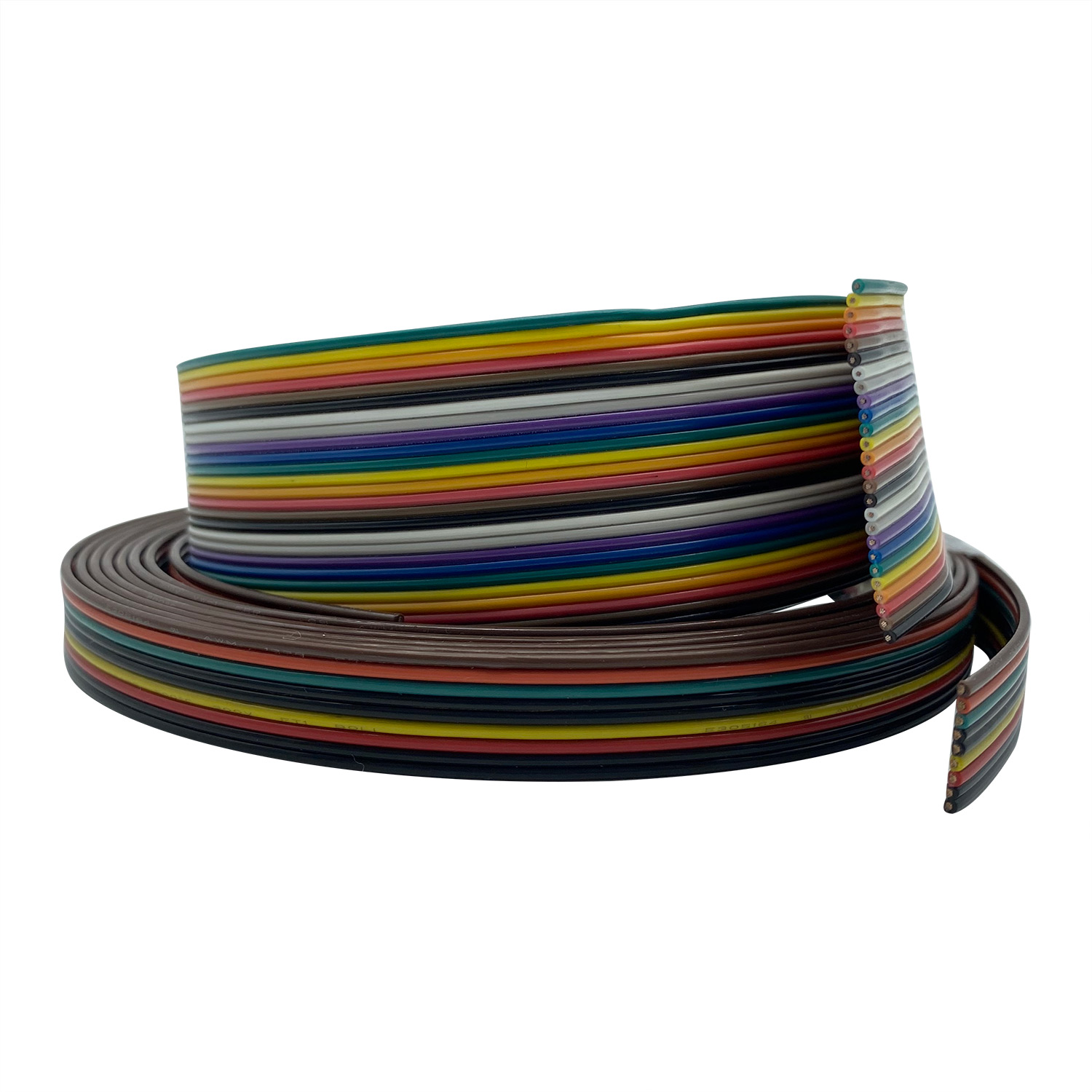 Плоский кабель FEP из луженой меди 24AWG 28AWG Rainbow